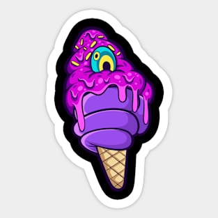 hold ice craem cartoon Sticker